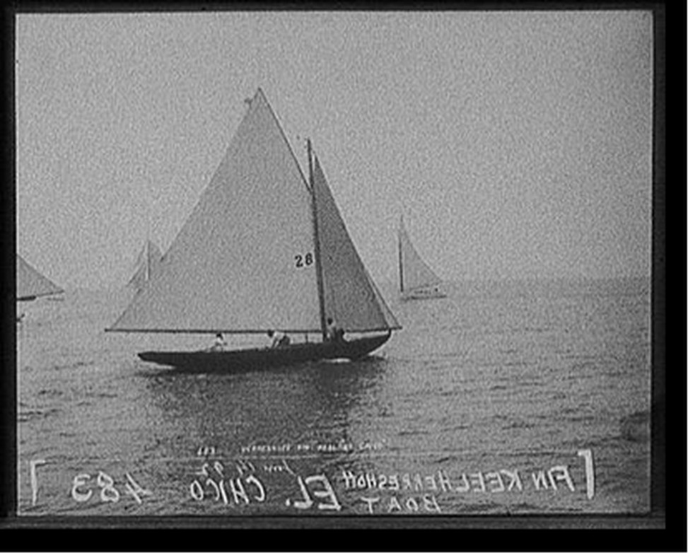 Herreshoff fin keel, El Chico, 1892 June 14. — historic photograph