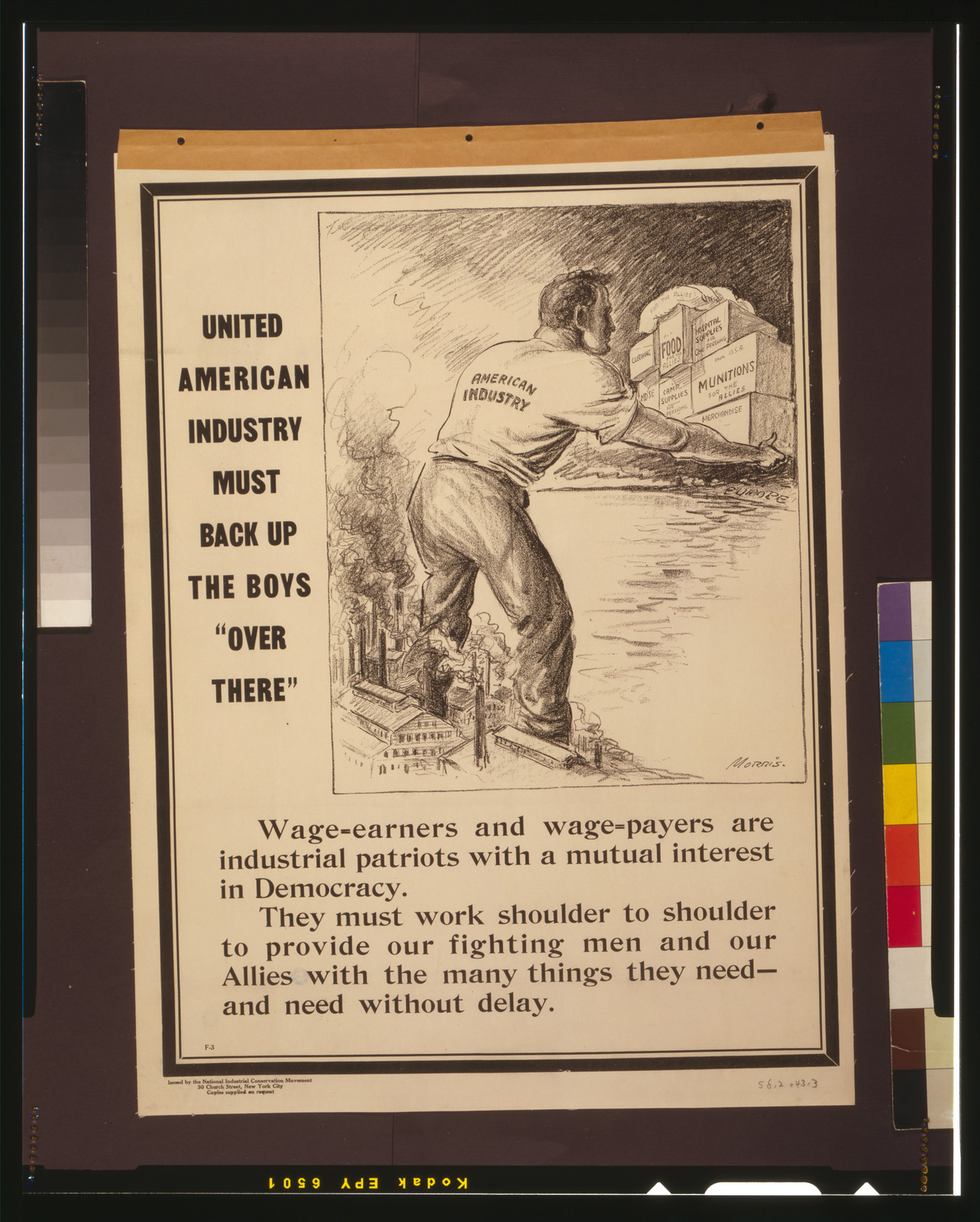 United American industry must back up the boys over there" / Morris.", [1917] — vintage poster