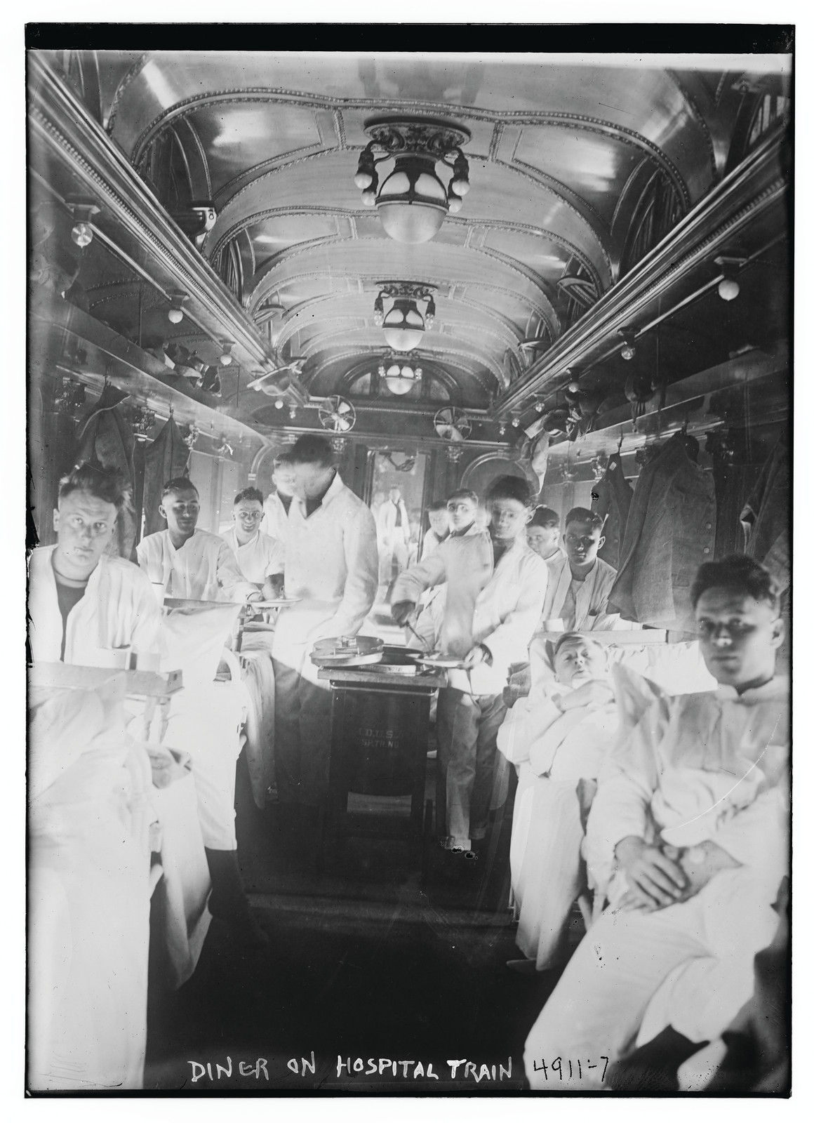 Dinner on Hosp. Train, n/a — historic photograph