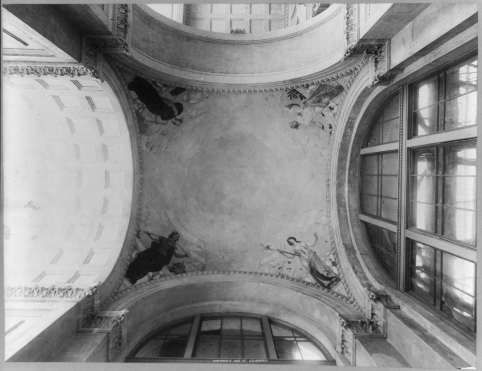 [Allegorical mural paintings on dome of Manufacturer's Building, Chicago World's Fair, 1893: Ceramics Metalwork Textiles" (by Cox) ]", c1893. — historic photograph