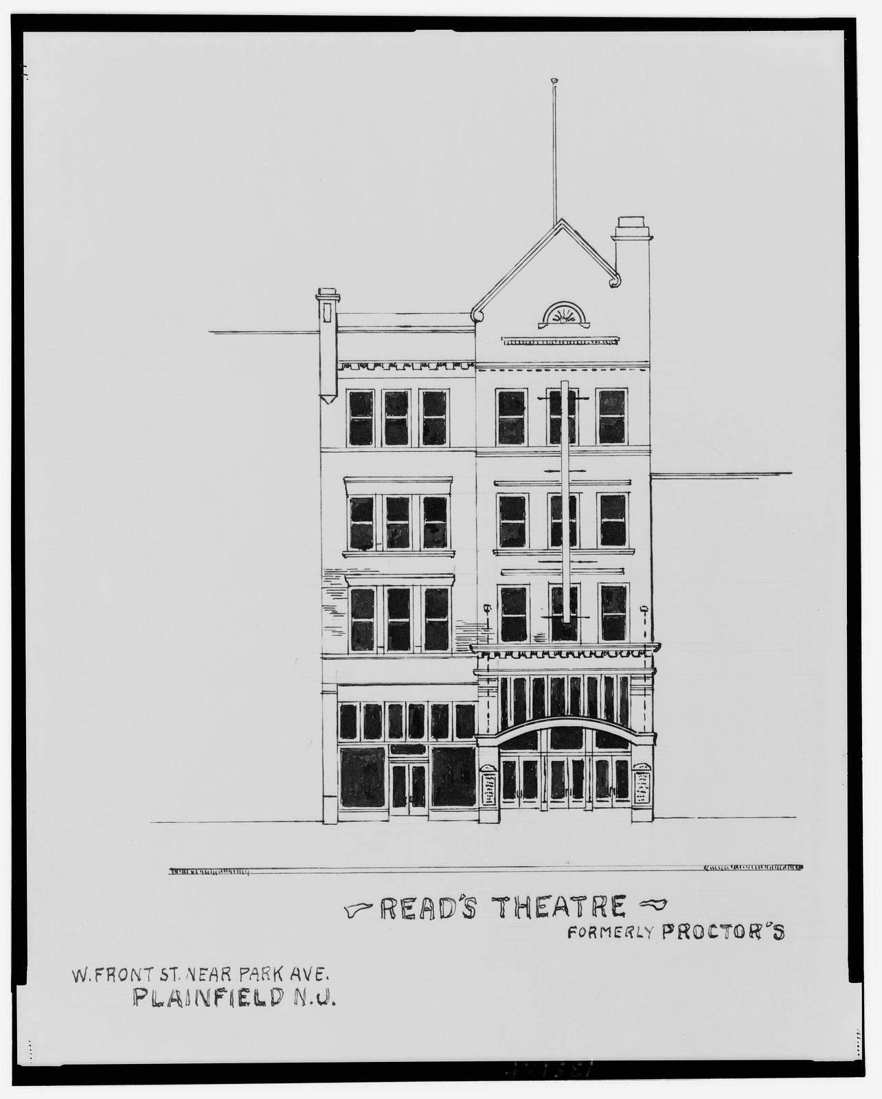 [Read's Theatre (Proctor's Theatre), W. Front St. near Park Ave., Plainfield, New Jersey], And Engineering (ADE) Drawings — vintage poster