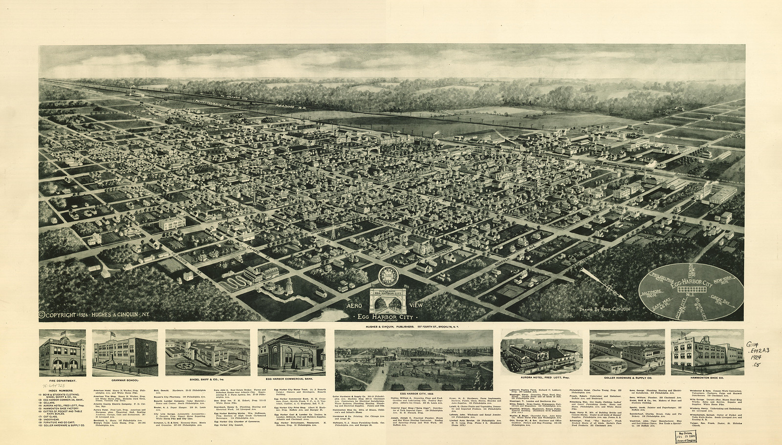 Egg Harbor, New Jersey, 1924, 1924 — antique map