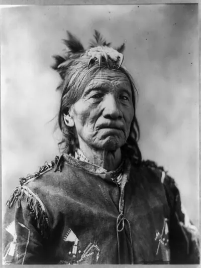 [Black Horse, head and shoulders portrait, facing right]