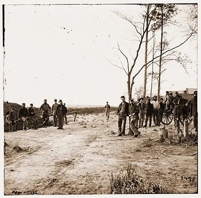 Petersburg Virginia (vicinity). Group of 13th New York heavy Artillery. Winter camp