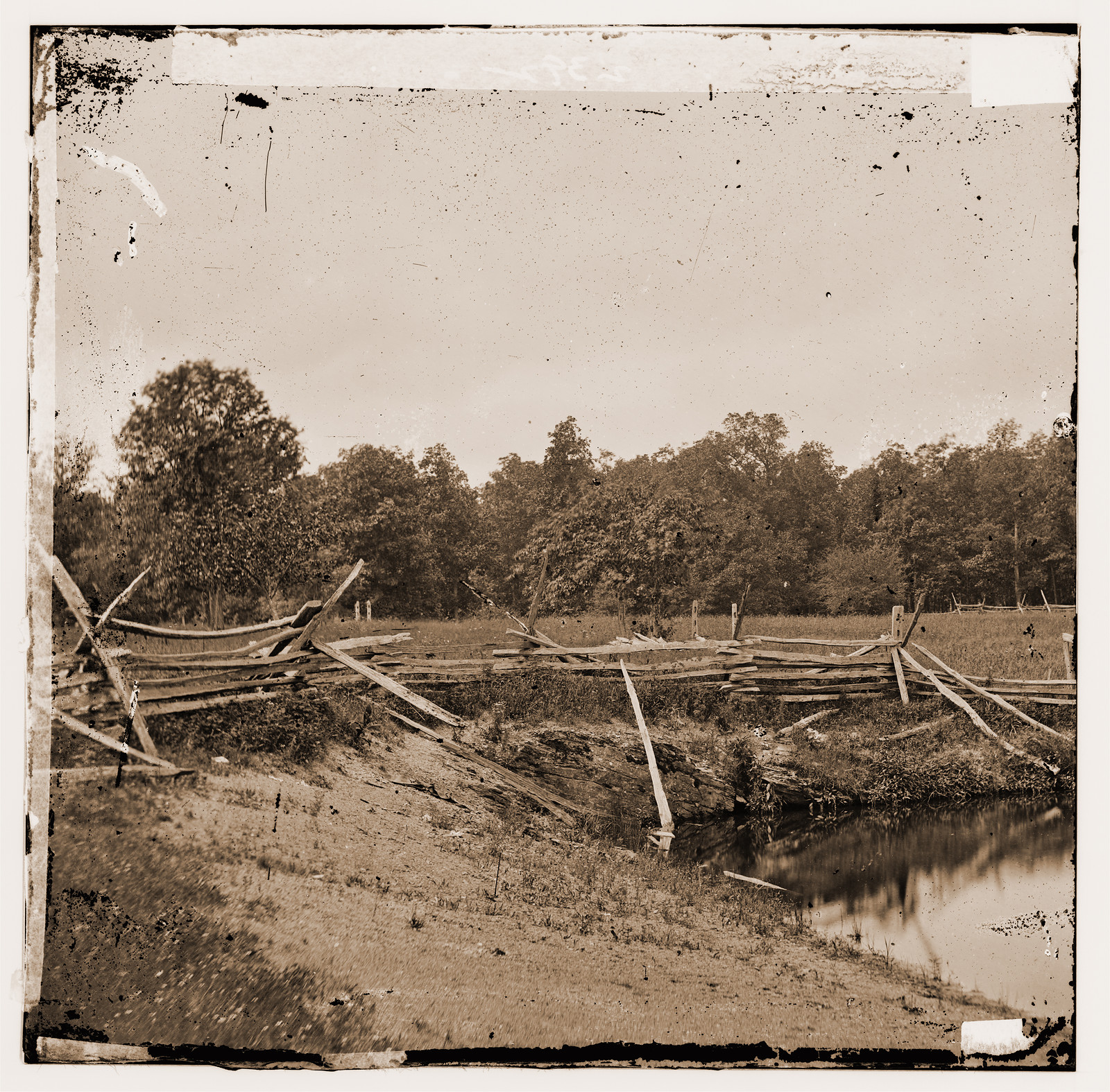 Gettysburg Pennsylvania. McPhersons woods on left of the Chambersburg Pike, 1861 — historic photograph