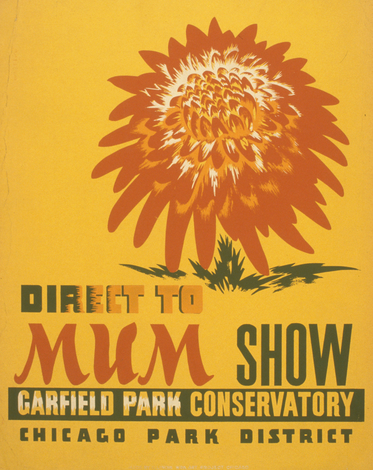 Direct to mum show Garfield Park Conservatory / Whitley., 1936 — vintage poster