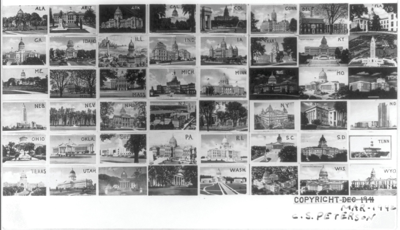 Composite of 48 state Capitol bldgs., c1948 Mar. — historic photograph