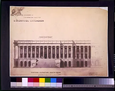 [United States Capitol (Washington, D.C.). Extension. Eastern elevation. South Wing] / Tho. U. Walter, archt., extension, of Capitol, U.S., Washington, D.C., Sept. 1851.