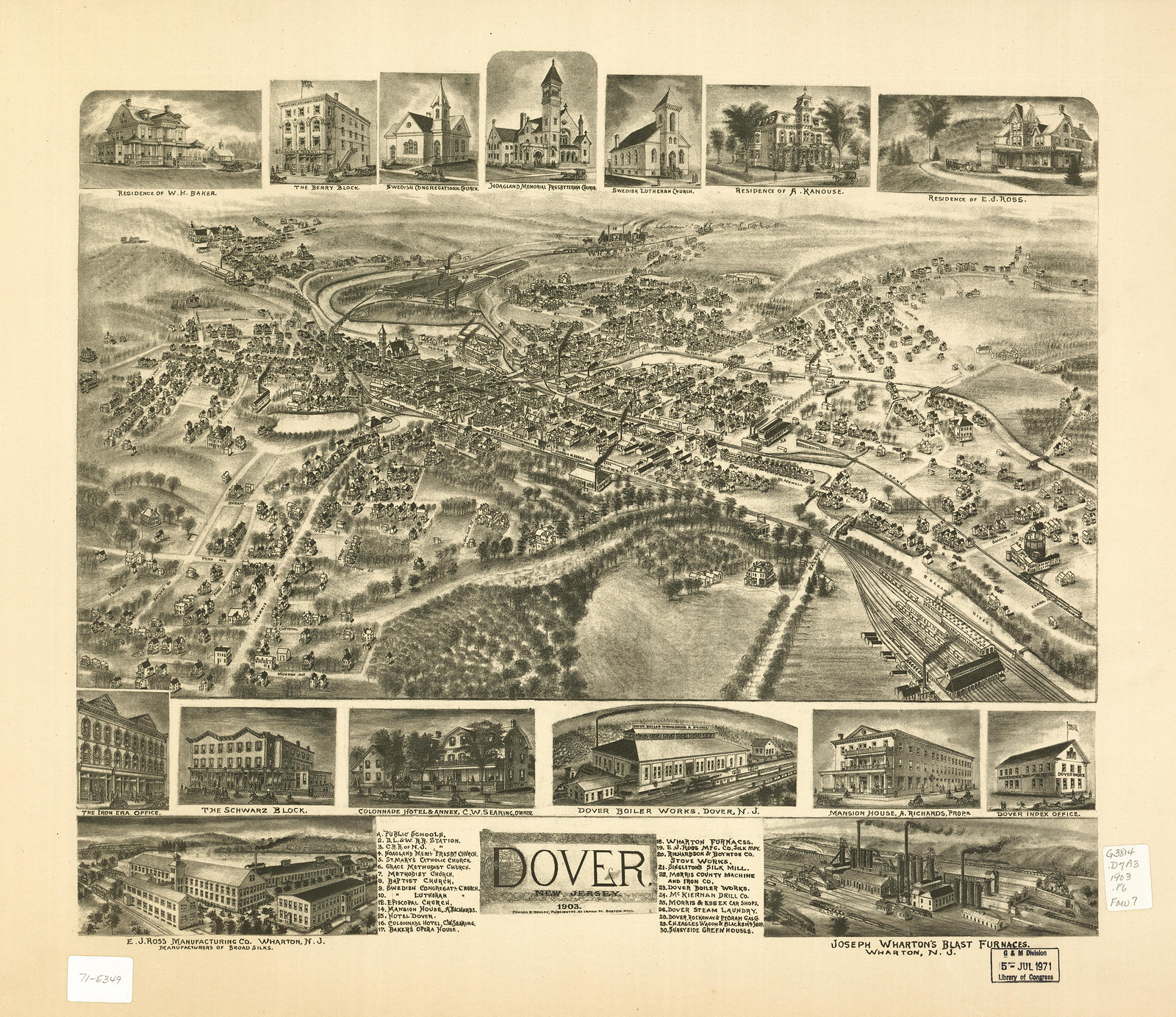 Dover, New Jersey, 1903, 1903 — antique map