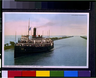 Passenger steamer in Sainte Claire ship canal