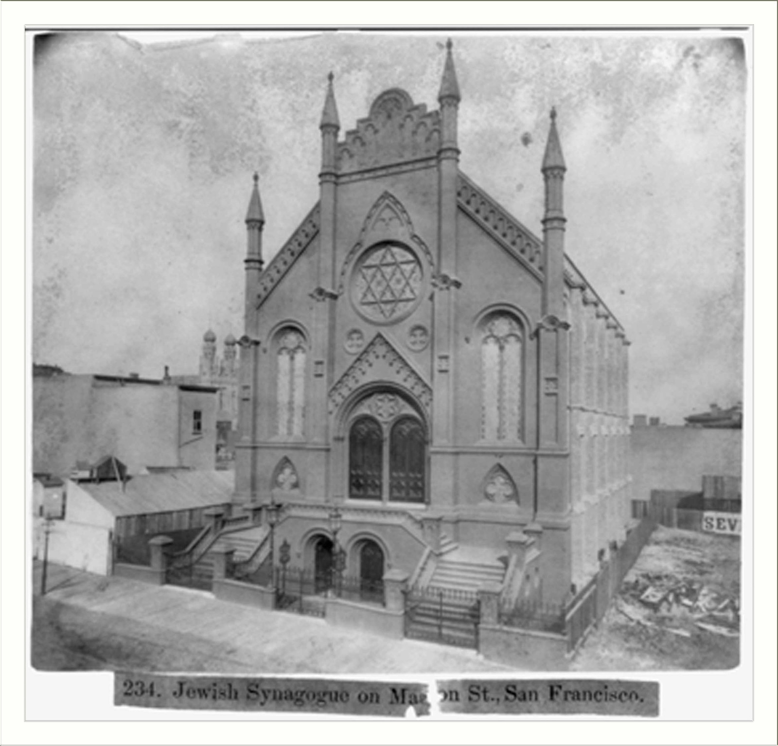 Jewish Synagogue on Mason Street, San Francisco, [published 1866] — historic photograph