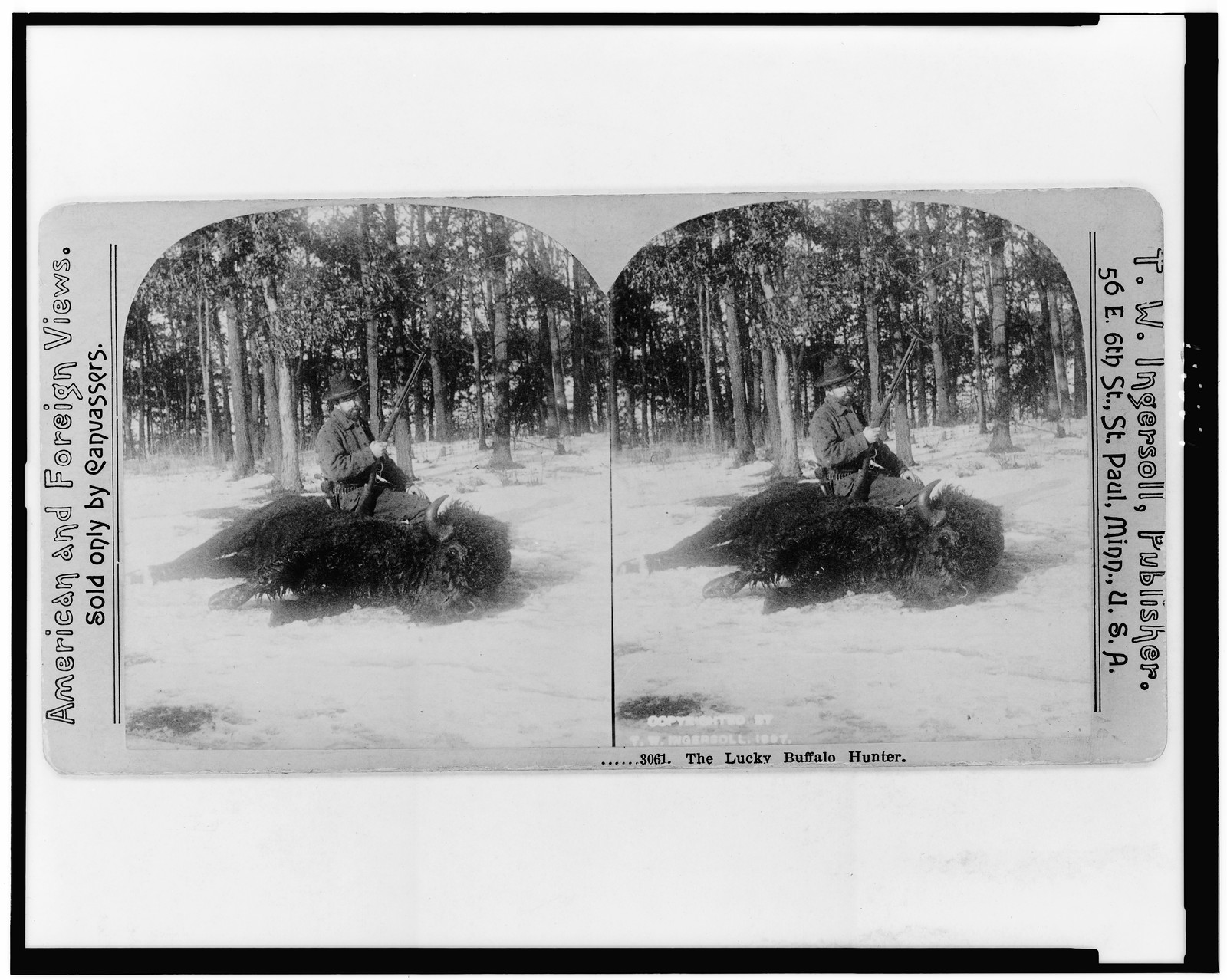 The Lucky buffalo hunter, St. Paul, Minn., U.S.A. : T.W. Ingersoll, publisher, 1897,c1898. — historic photograph