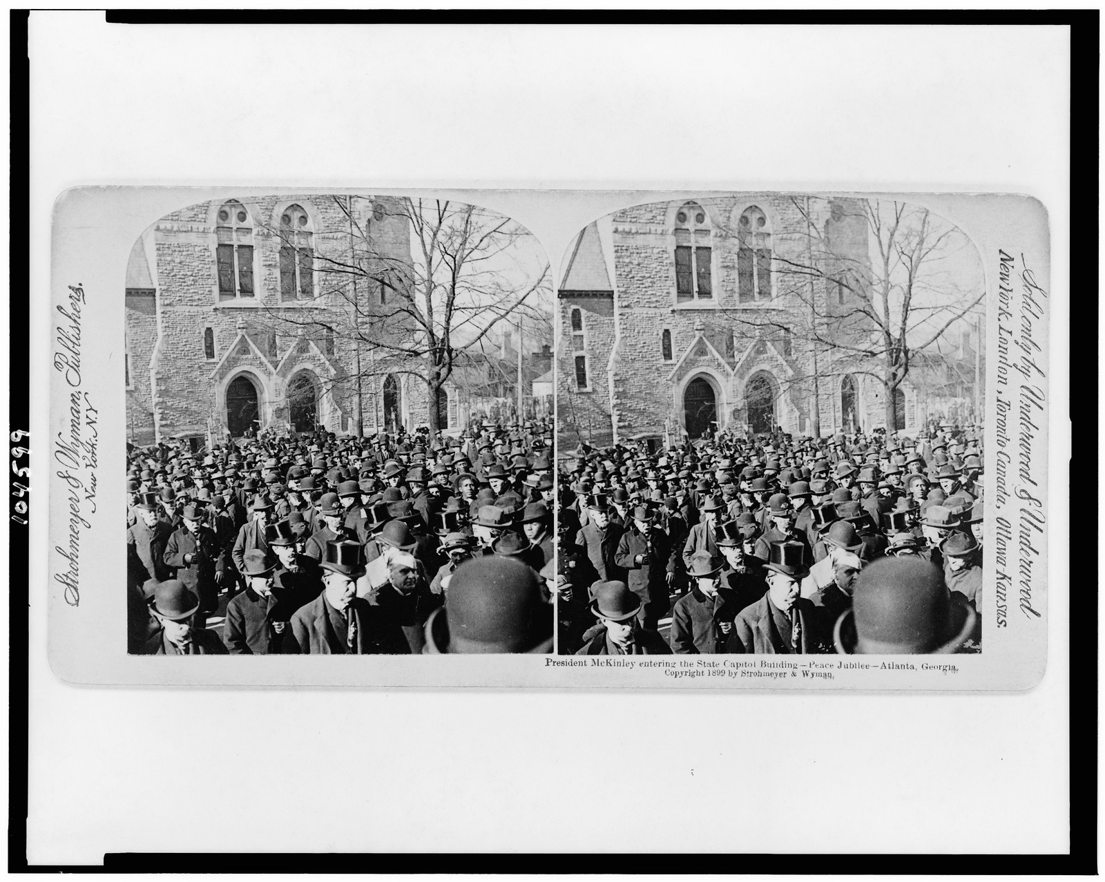 President McKinley entering the State Capitol Building--Peace Jubilee--Atlanta, Georgia, New York, N.Y. : Strohmeyer & Wyman, publishers, c1899. — historic photograph