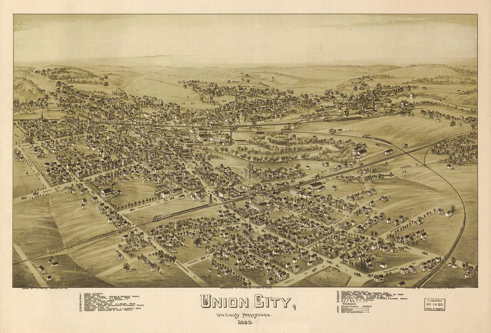 Union City, Pennsylvania, 1895, 1895 — antique map