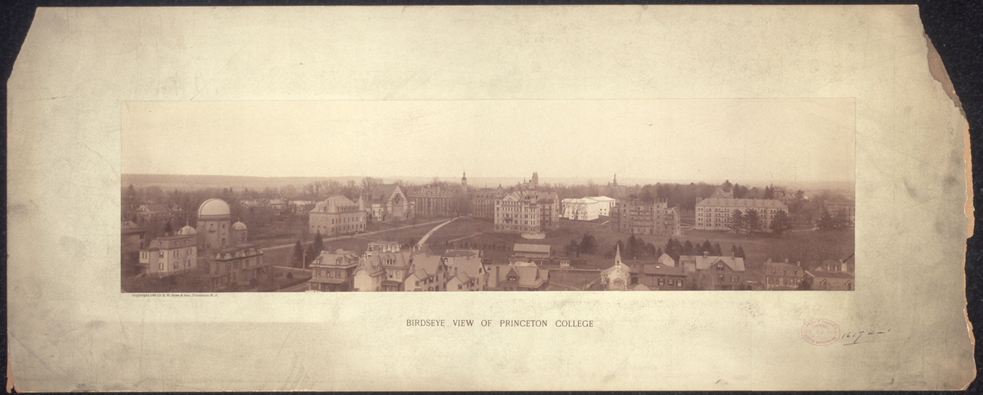Birdseye view, Princeton College, New Jersey, 1895, 1895 — historic image