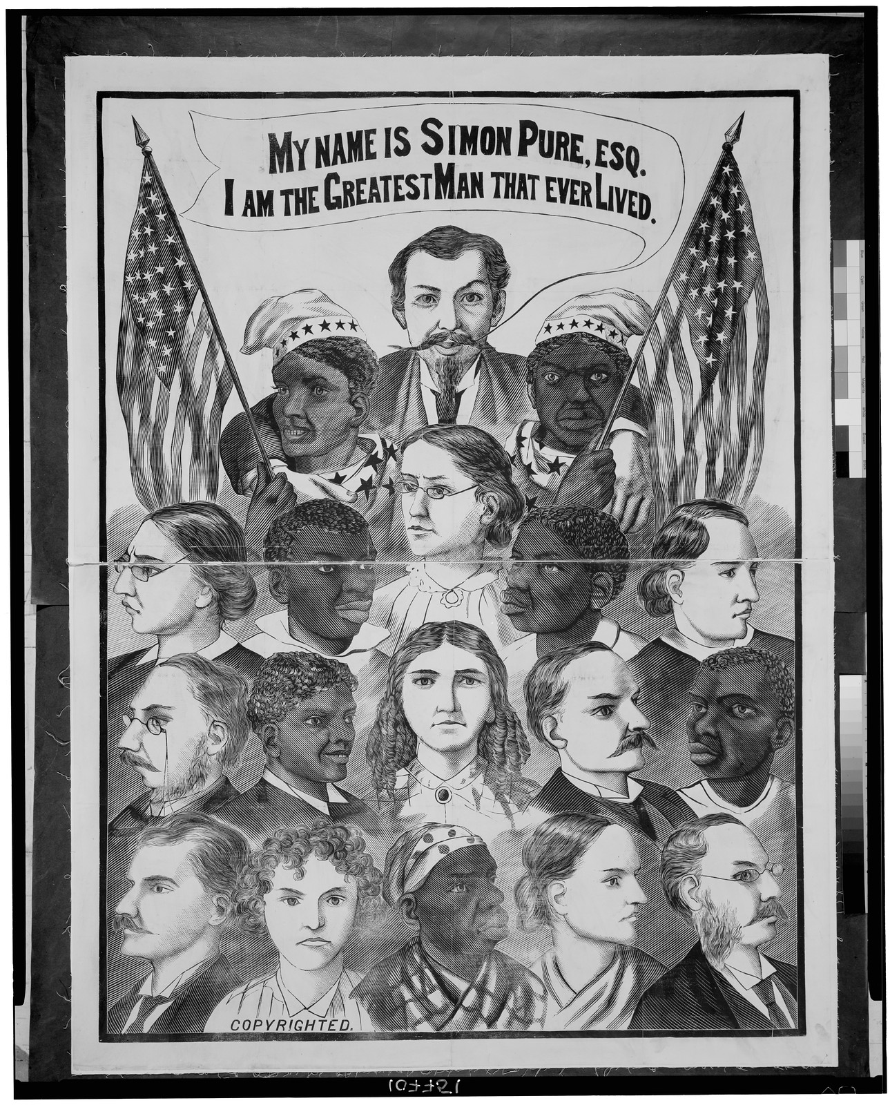 My name is Simon Pure, Esq. : I am the greatest man that ever lived, [ca. 1870] — vintage poster
