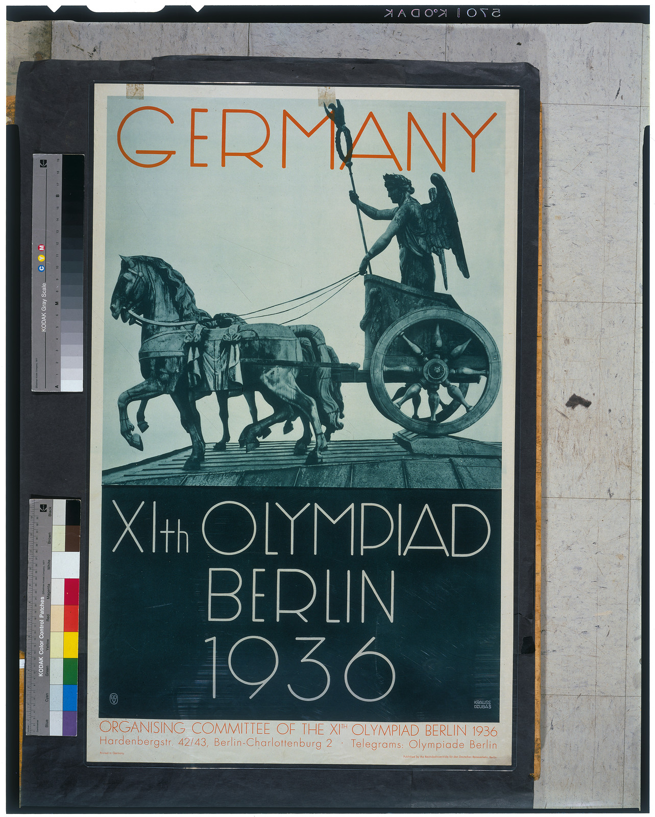 Germany--XIth Olympiad Berlin 1936 / Krauss Dzubas., Berlin : Reichsbahnzentrale für den Deutschen Reiseverkehr, 1936. — vintage poster