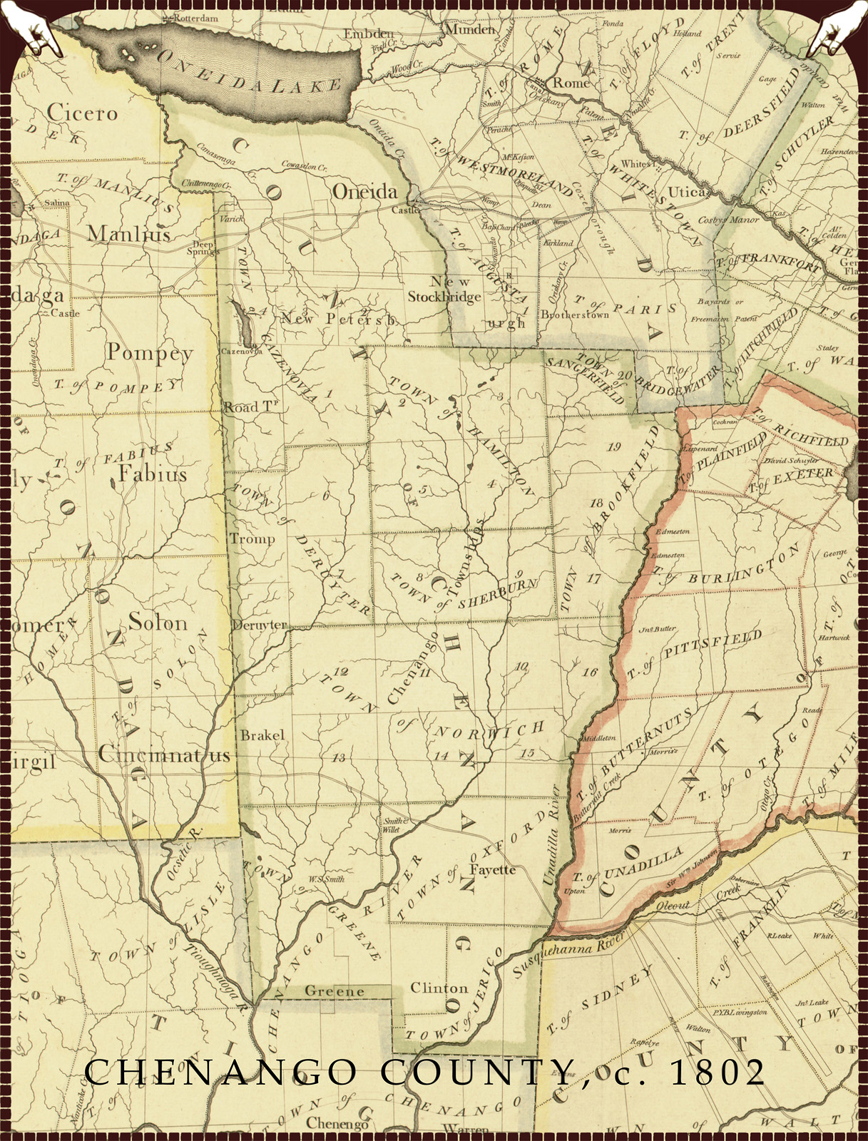 Chenango County, New York, 1802, 1802 — antique map
