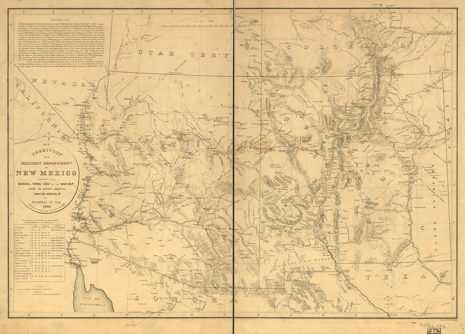 Old Territory and Military Department of New Mexico, 1867 — historic image