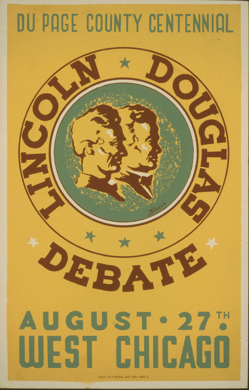 Lincoln Douglas Debate Du Page County Centennial, August 27th, West Chicago, Sep 7, 1939 — historic image