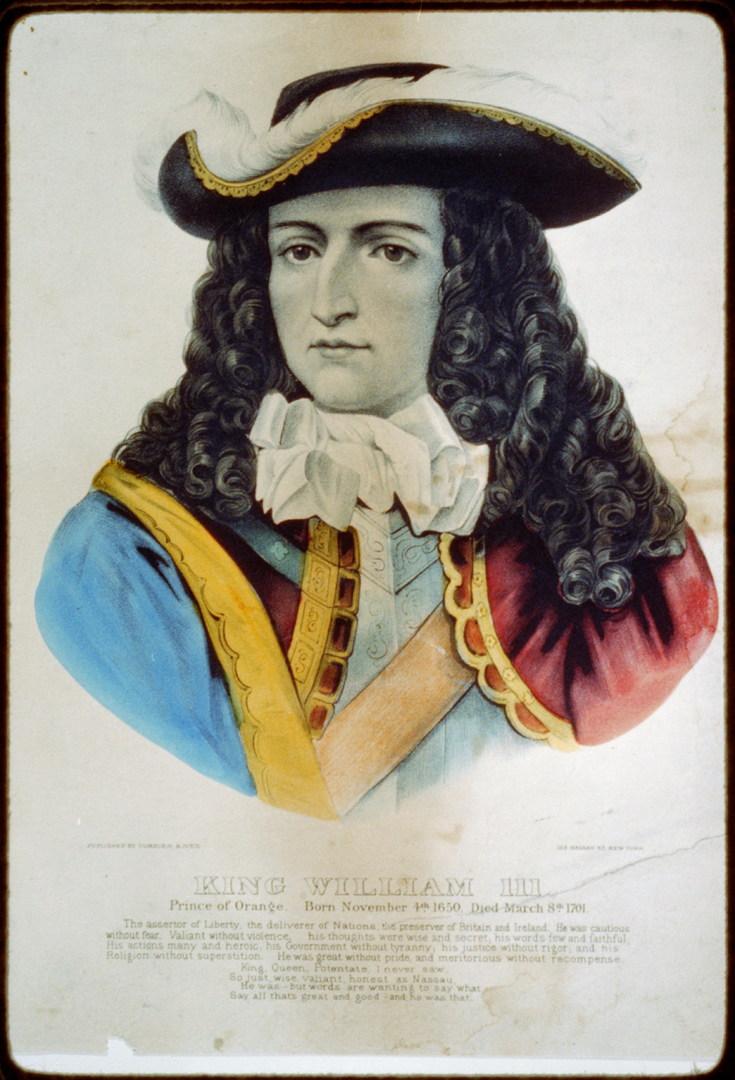 King William III: Prince of Orange. born November 4th 1650, died March 8th 1701, New York : Published by Currier & Ives, [between 1856 and 1907] — antique lithograph
