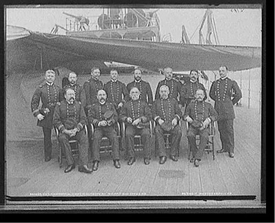 U.S.S. Miantonomoh, Capt. Montgomery Sicard and officers