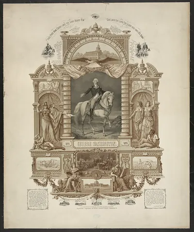 George Washington centennial memorial print, 1775-1876