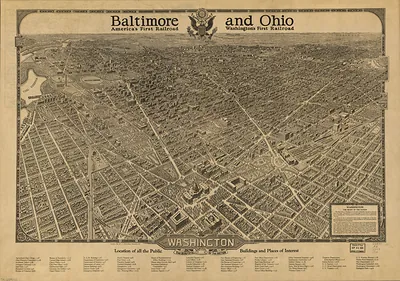 Baltimore and Ohio Railroad bird's-eye map of Washington, D.C.