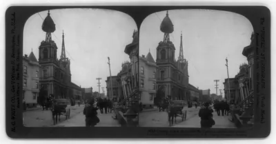San Francisco earthquake, 1906: Curious wreck of Steiner St. Catholic Church