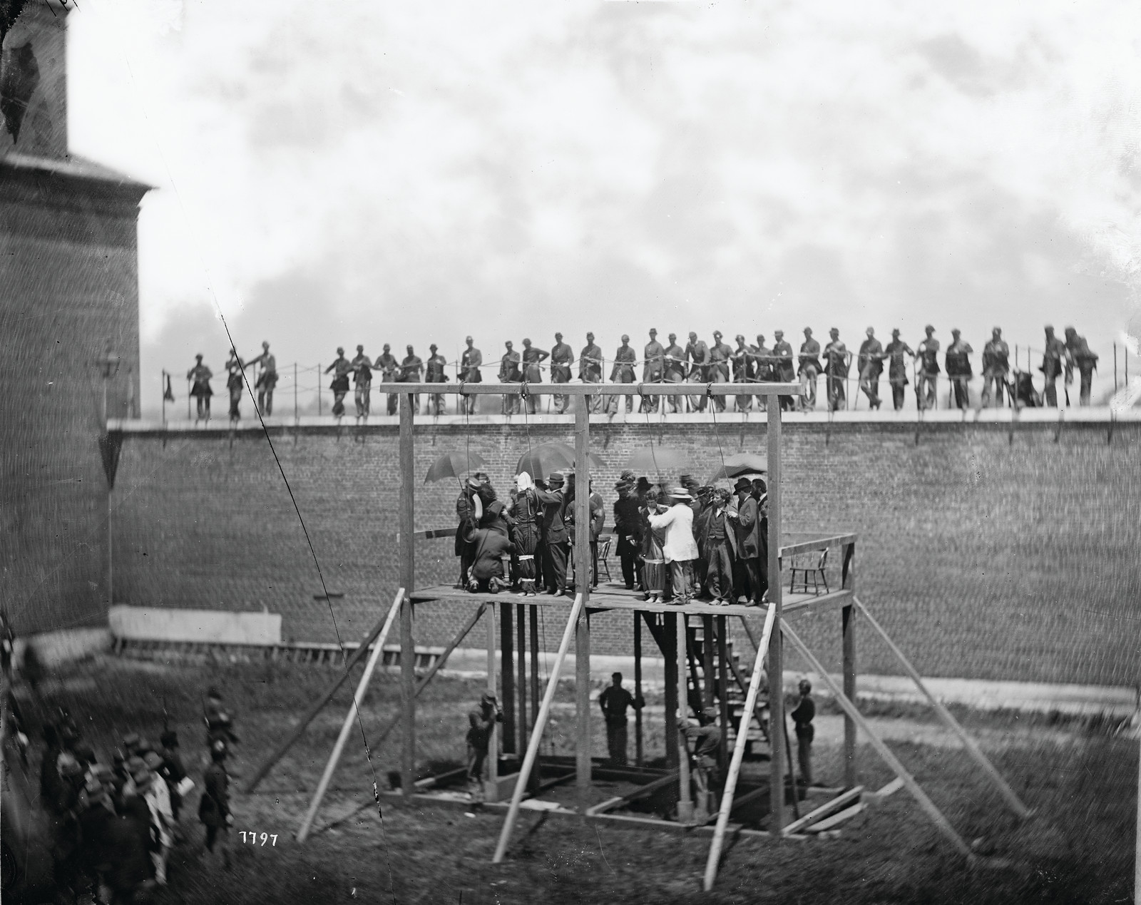 Washington, D.C., Adjusting The Ropes For Hanging The Conspirators, July 7, 1865 — historic photograph