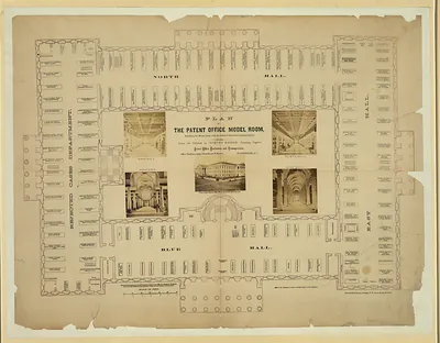 Plan of the Patent Office Model Room, Washington