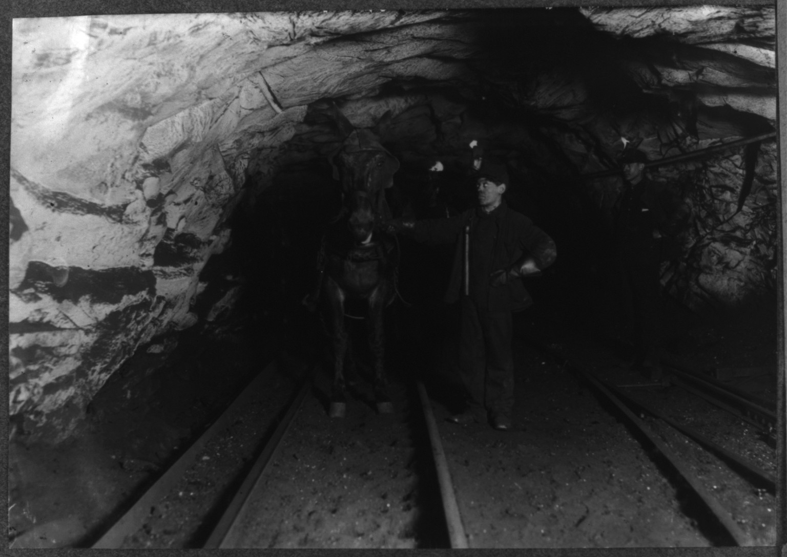 A young leader and a driver, Shaft #6, Pennsylvania Coal Company. Pasquale Salvo and Sandy Castina. Location: Pittston, Pennsylvania., 1911 January. — historic photograph