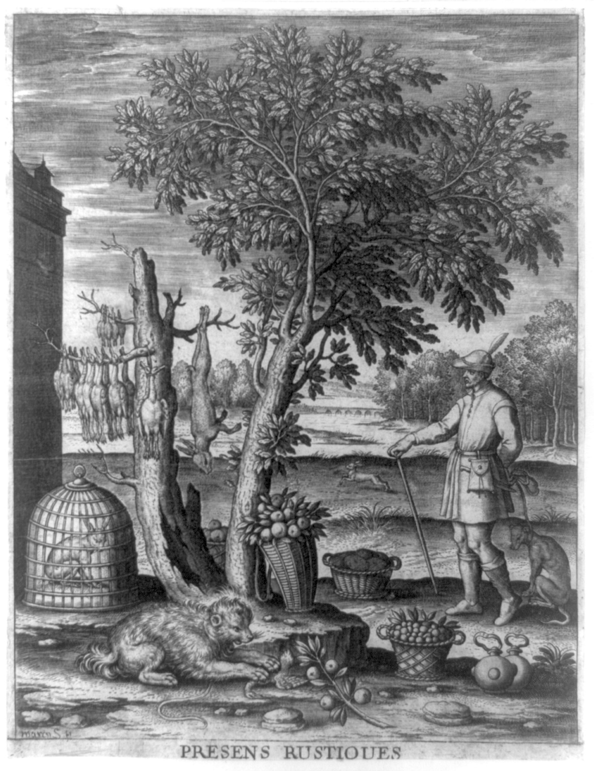 Presens Rustiques / Marcus, sc., [between 1630 and 1660] — antique engraving