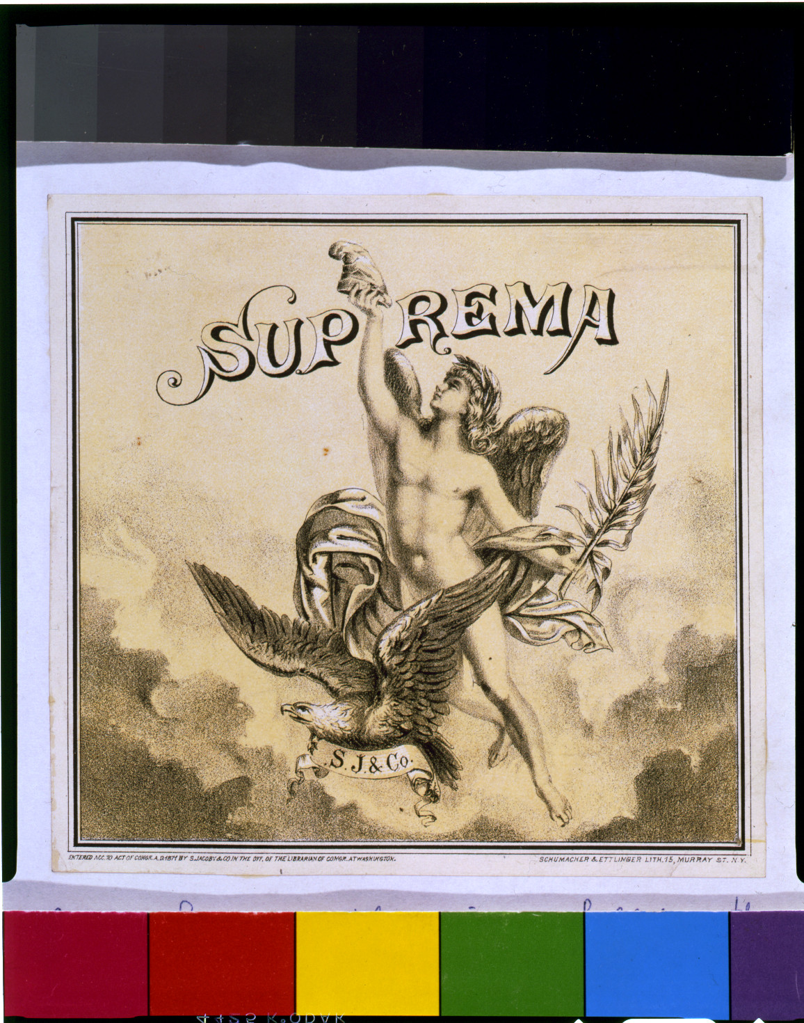Suprema / Schumacher & Ettlinger, Lith., New York City : Schumacher & Ettlinger, c1871. — antique lithograph