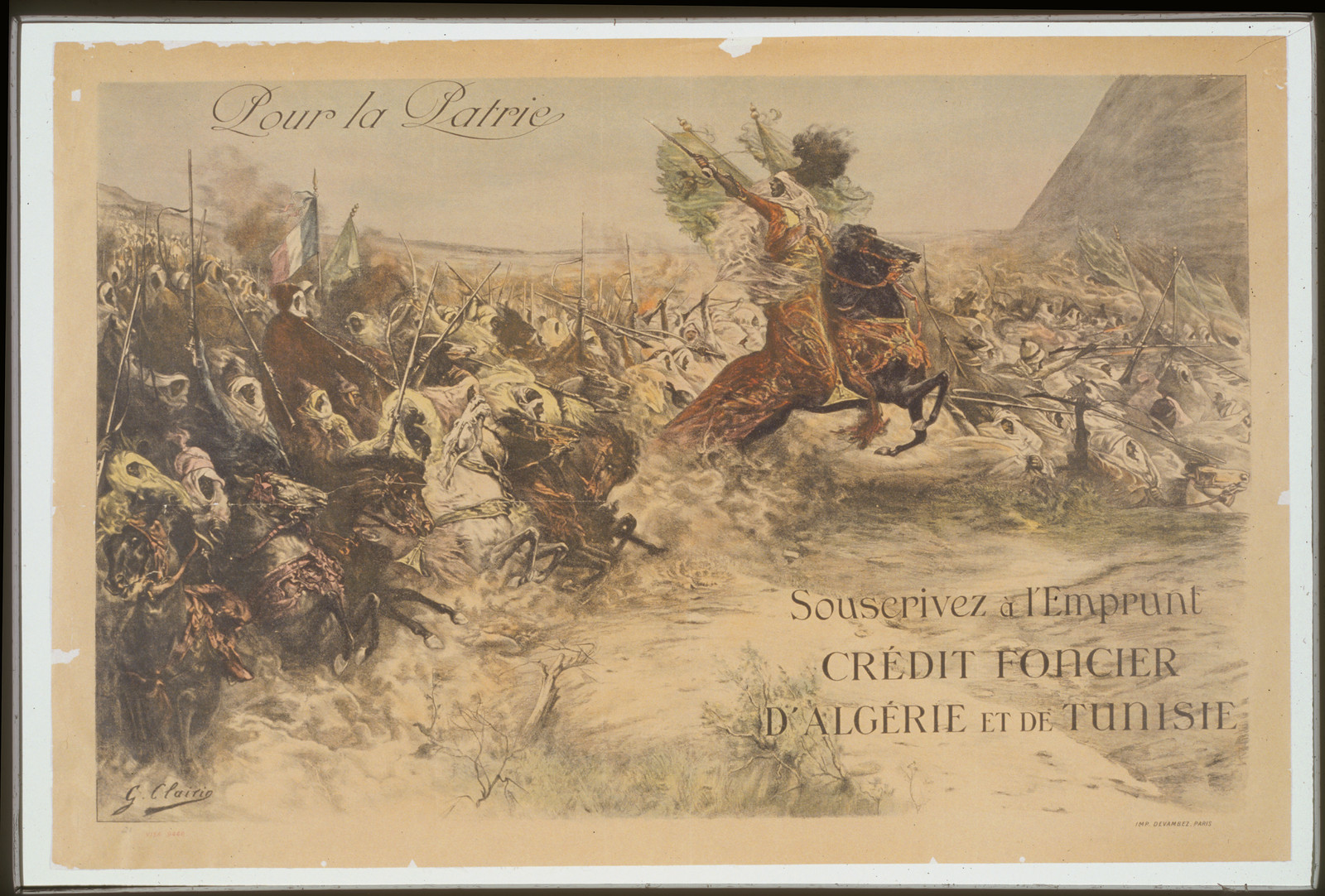 Pour la Patrie: Souscrivez à l'Emprunt Crédit Foncier d'Algérie et de Tunisie, 1918 — historic image