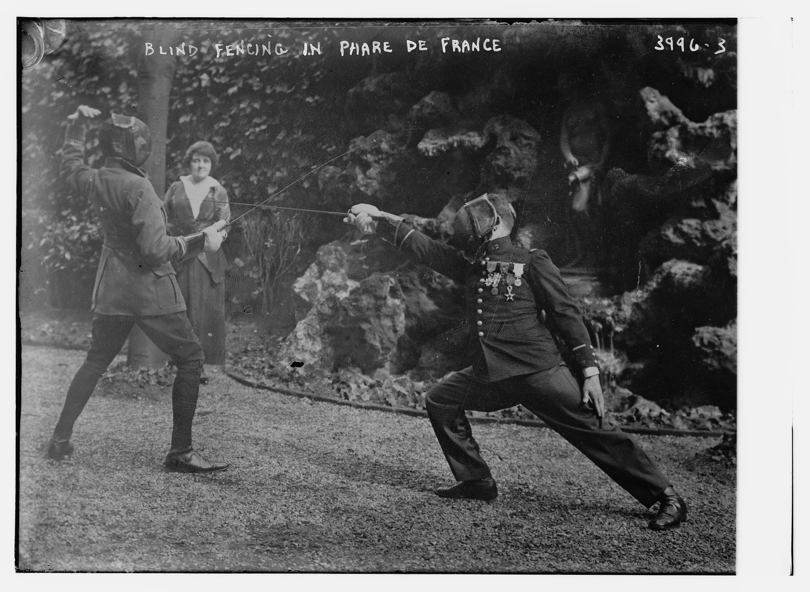 Blind fencing in Phare de France, n/a — historic photograph
