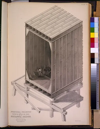 Isometrical projection of a portion of one of the tubes of the Britannia Bridge / drawn by Matthew Forster ; Day & Son lithrs. to the queen.