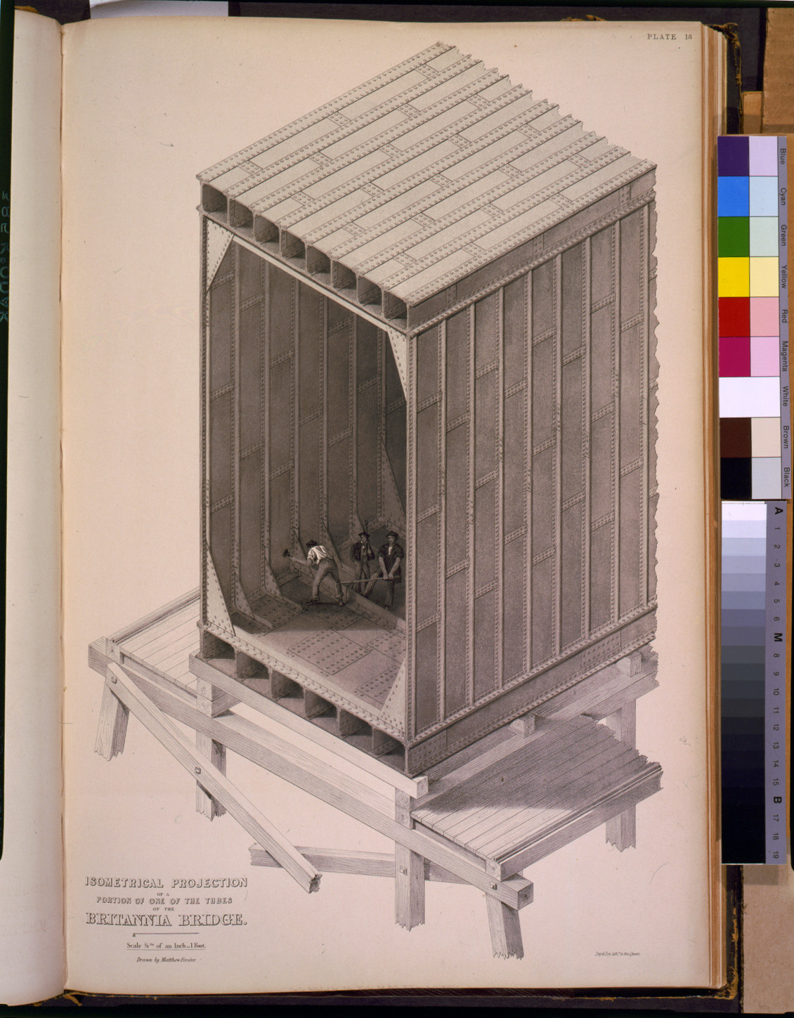 Isometrical projection of a portion of one of the tubes of the Britannia Bridge / drawn by Matthew Forster ; Day & Son lithrs. to the queen., London : Published by John Weale, 1849. — antique lithograph