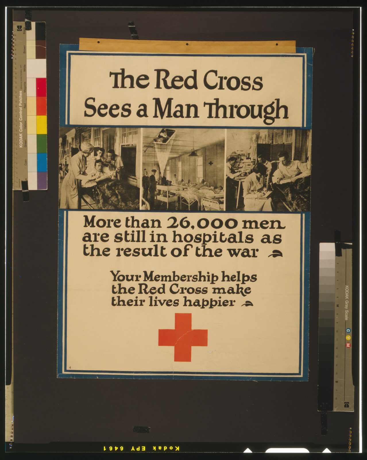 The Red Cross sees a man through More than 26,000 men are still in hospitals as a result of the war., [1919] — vintage poster