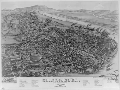 Chattanooga, county seat of Hamilton County, Tennessee, population 30,000