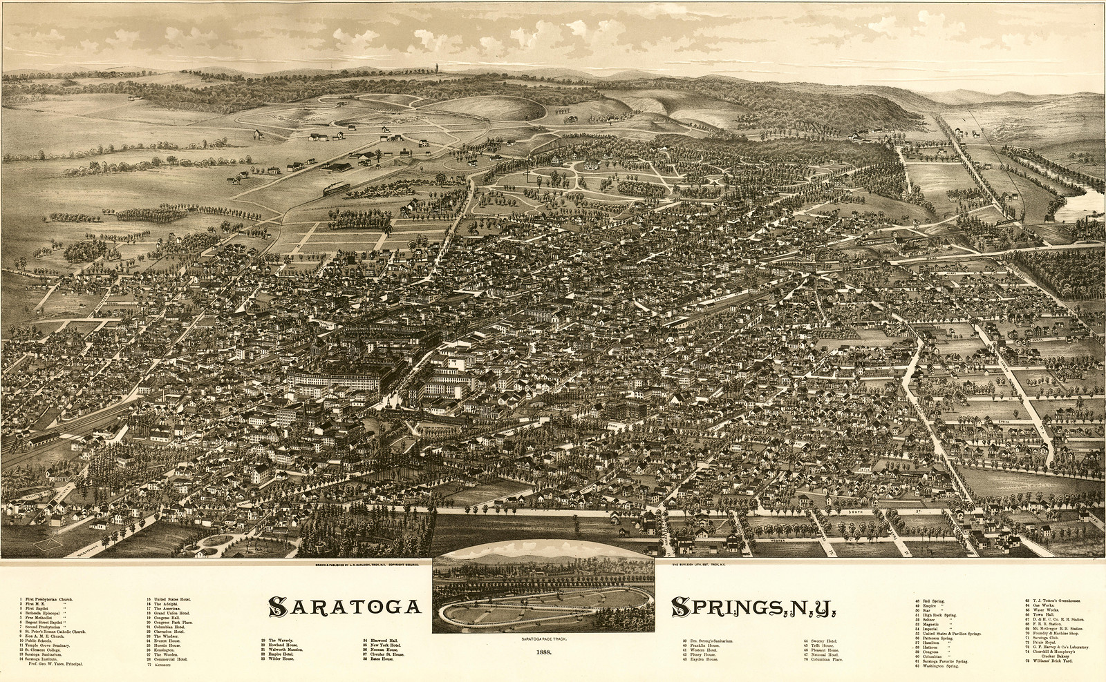 NY-Saratoga Springs-1888, 1888 — antique map