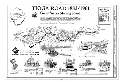 Tioga Road 1883/1961: Great Sierra Mining Road map