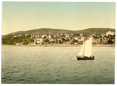 Sassnitz seen from the water Isle of Rugen Germany