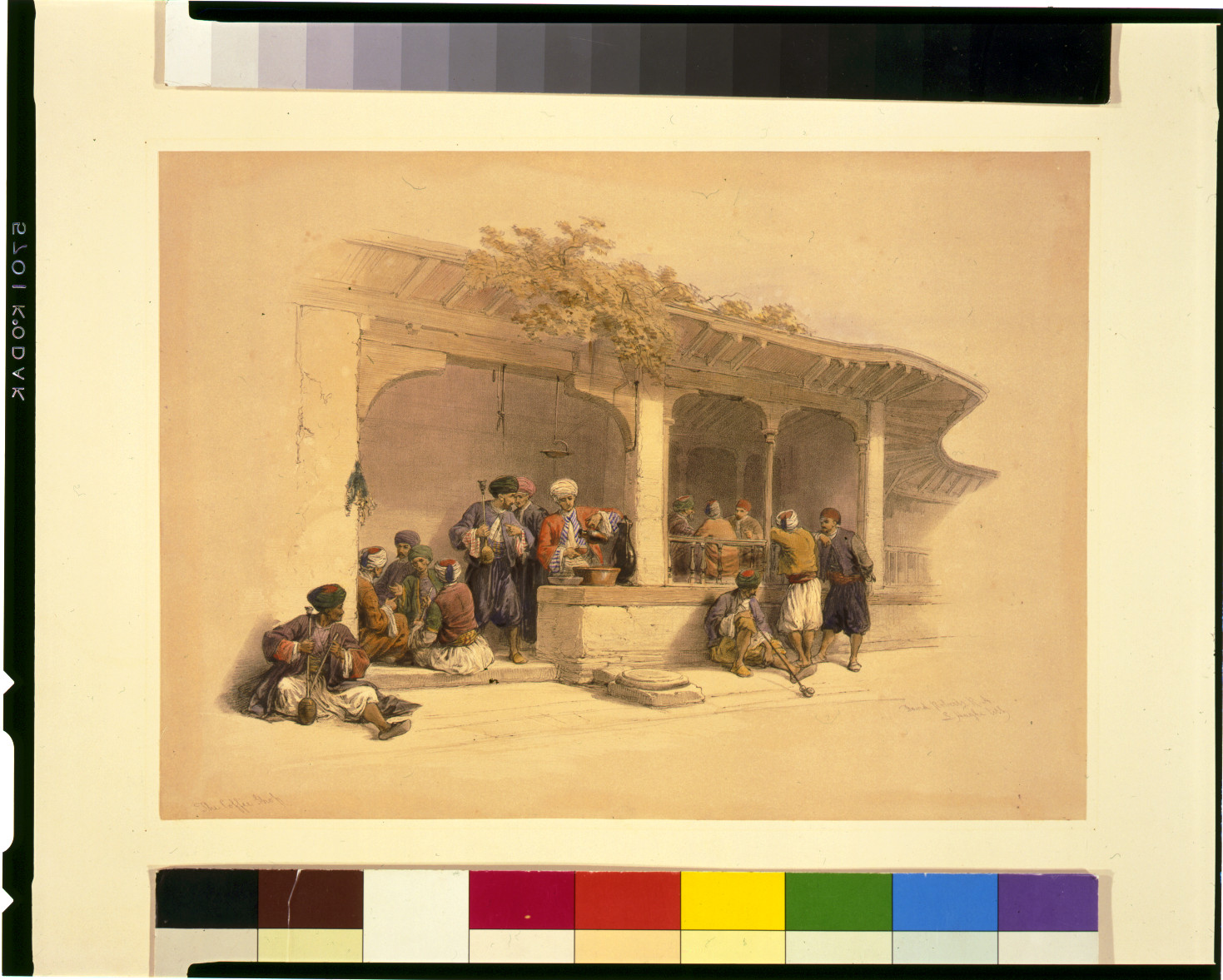 The coffee shop, Cairo / David Roberts, R.A., [published between 1846 and 1849] — antique lithograph