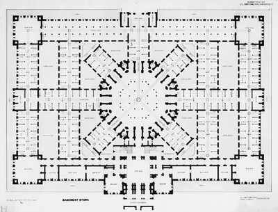 [Library of Congress, Washington, D.C. Basement story plan]
