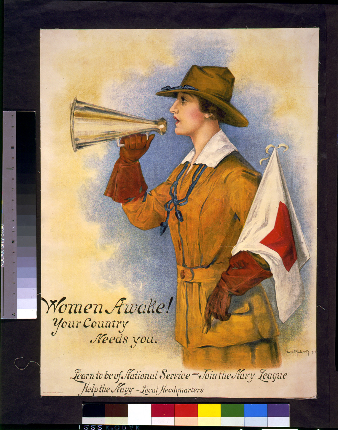 Women awake! Your country needs you--Learn to be of national service - join the Navy League--Help the Navy - local headquarters / Hazel Roberts., Washington, D.C. : Andrew B. Graham Co. Lithographers, 1916. — vintage poster