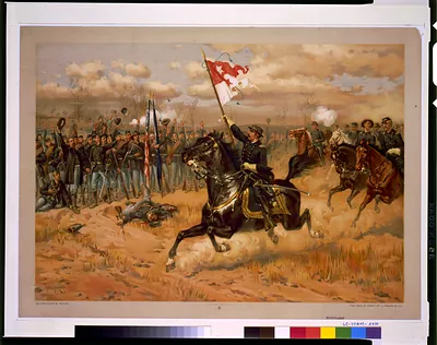 Sheridan's ride / Thulstrup ; facsimile print by L. Prang & Co.
