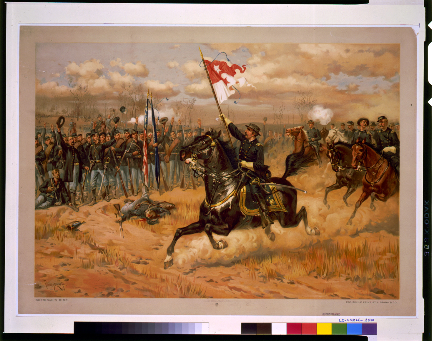 Sheridan's ride / Thulstrup ; facsimile print by L. Prang & Co., c1886. — antique lithograph