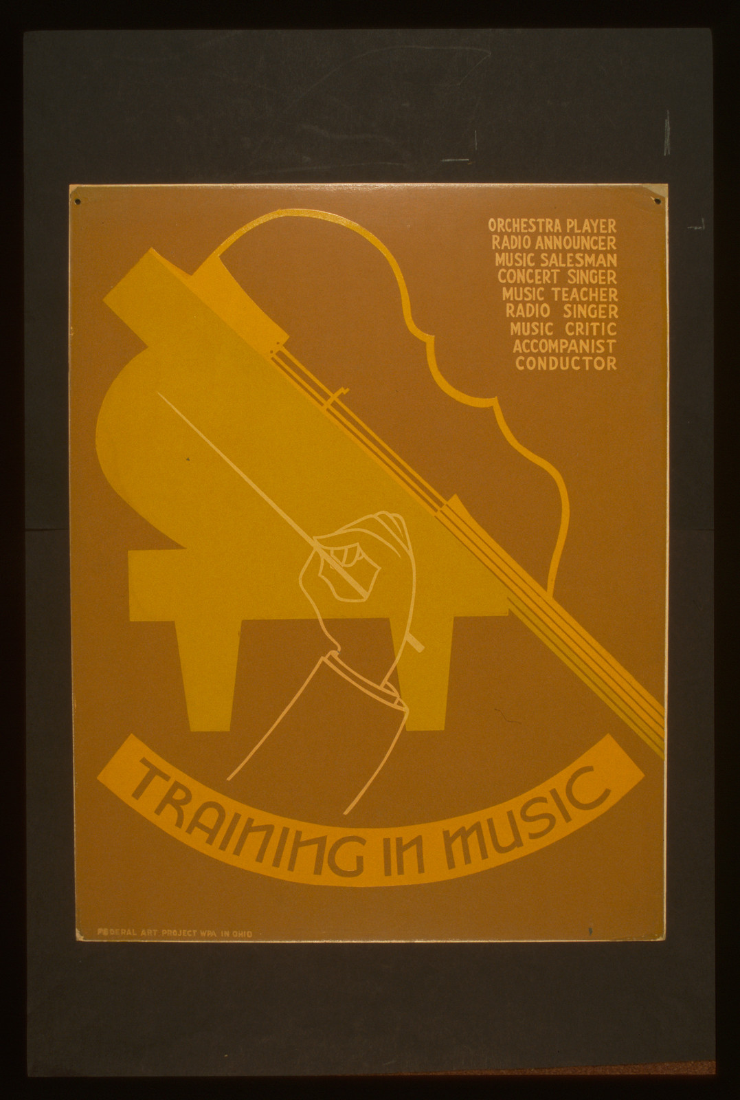 Training in music, 1937 — vintage poster