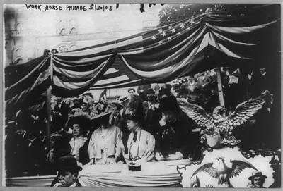 Work Horse parade, New York City: spectators in stand